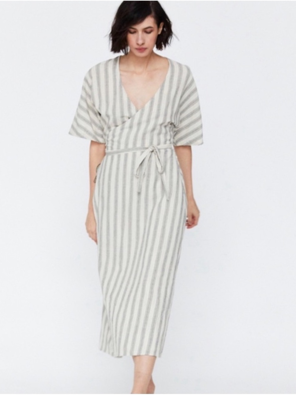 Esby Monet Striped Wrap Dress